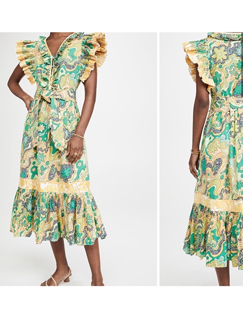 CeliaB Sunflower Midi Ruffle Dress